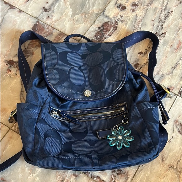Navy Blue Coach Women's Backpack - Picture 1 of 12